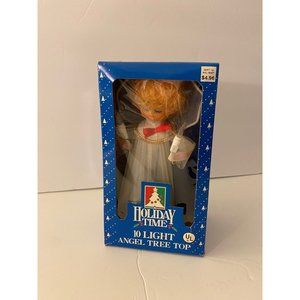 Vintage Holiday Time 10 lights Angel tree topper amazing Christmas display.